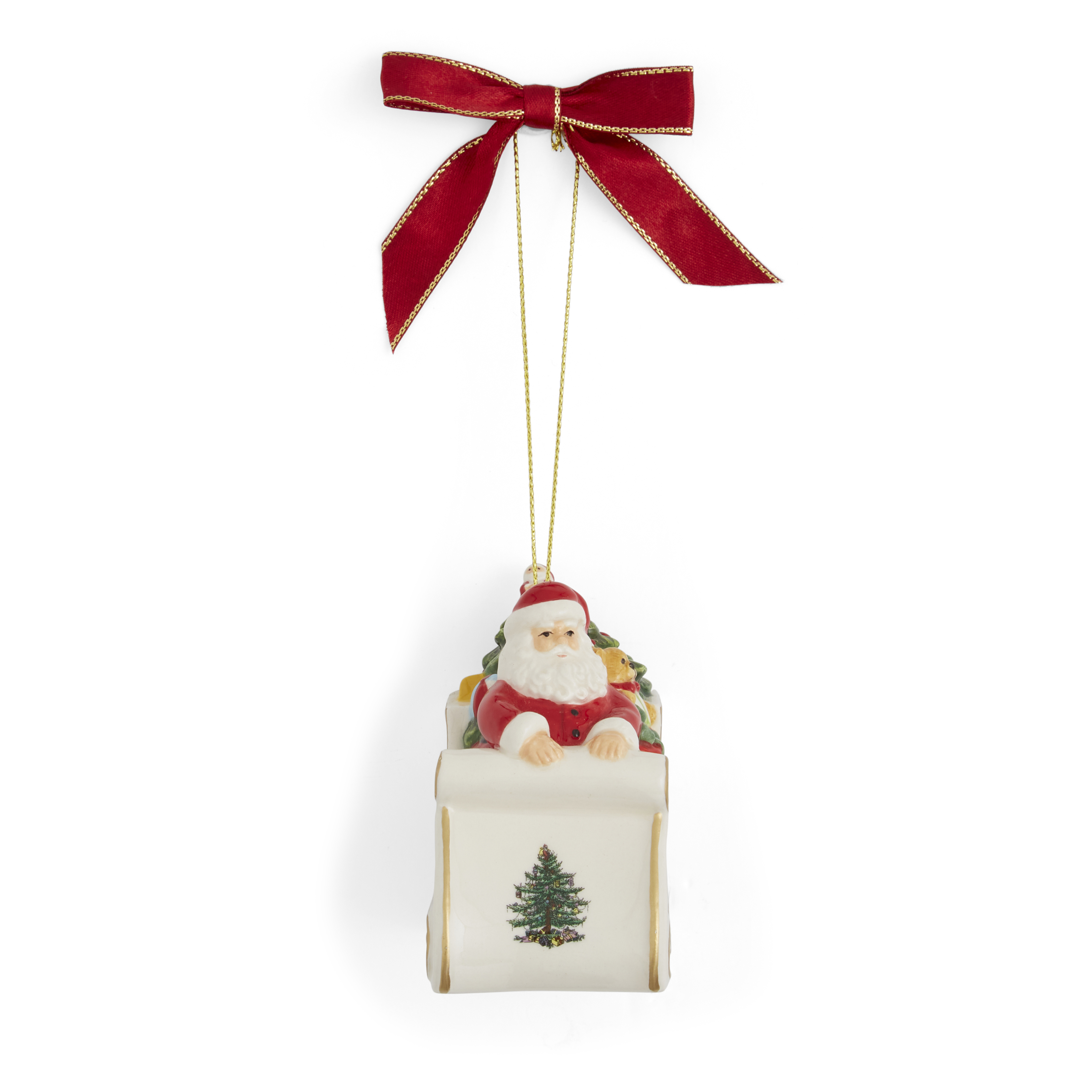 Christmas Tree Santa In Sleigh Ornament image number null